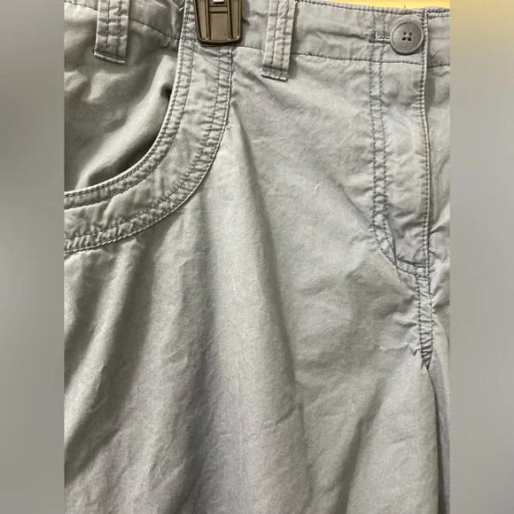 ❤️🥰Izod Capri Tie Cropped Ankle Gray Blue Cargo Leisure Pants - Picture 3 of 9